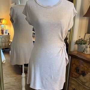 See You Monday Light Beige Tunic Top with Side Tie